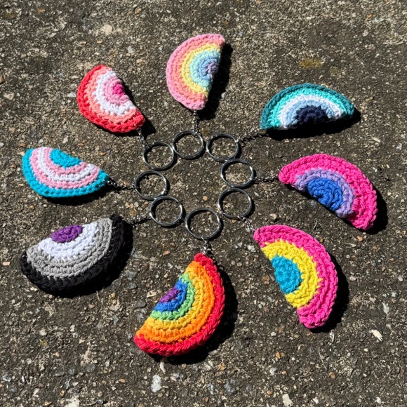 Handmade Cotton Pride Themed Fidget Keychains - Picture 2 of 5